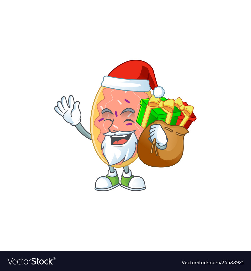 Santa bread cartoon drawing with sacks gifts Vector Image Santa bread cartoon drawing with sacks gifts Vector Image