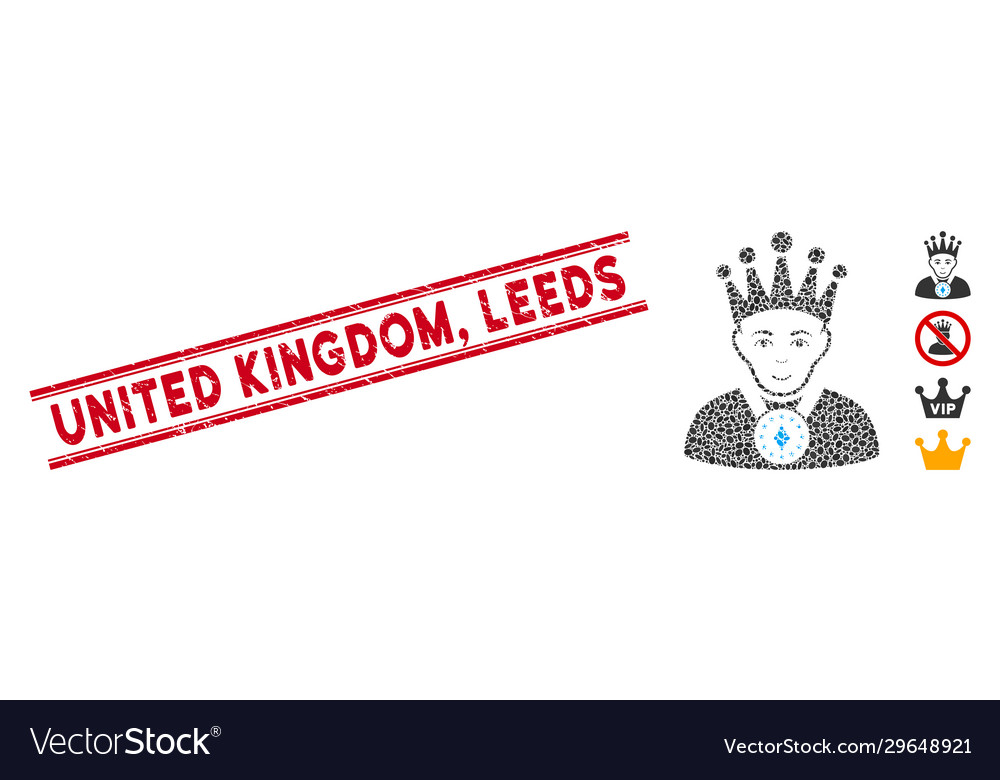 Scratched united kingdom leeds line stamp