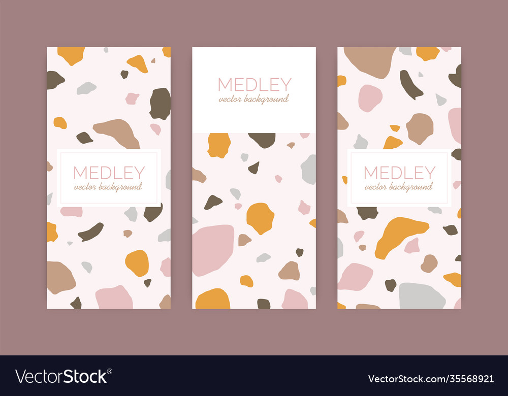 Set card templates with terrazzo pattern
