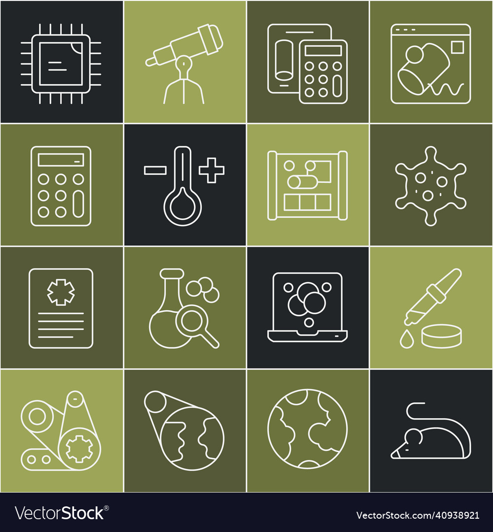 Set line experimental mouse pipette virus vector image Set line experimental mouse pipette virus