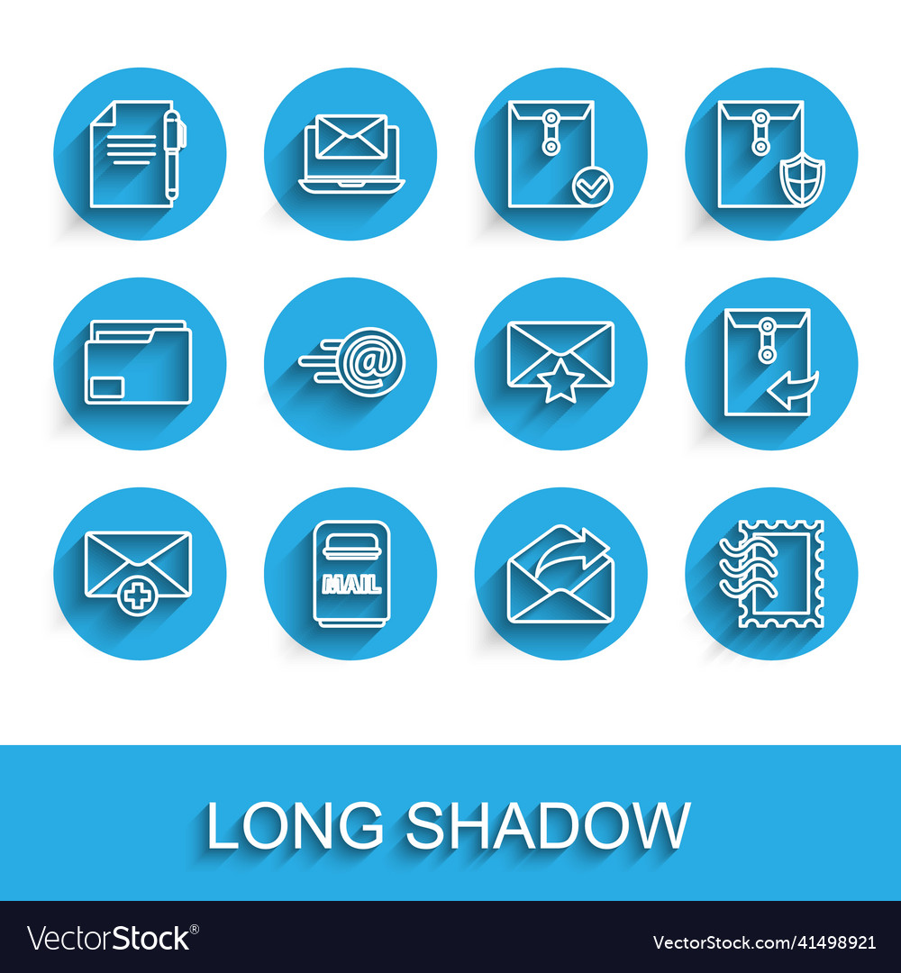 Set line received message concept mail box Vector Image Set line received message concept mail box