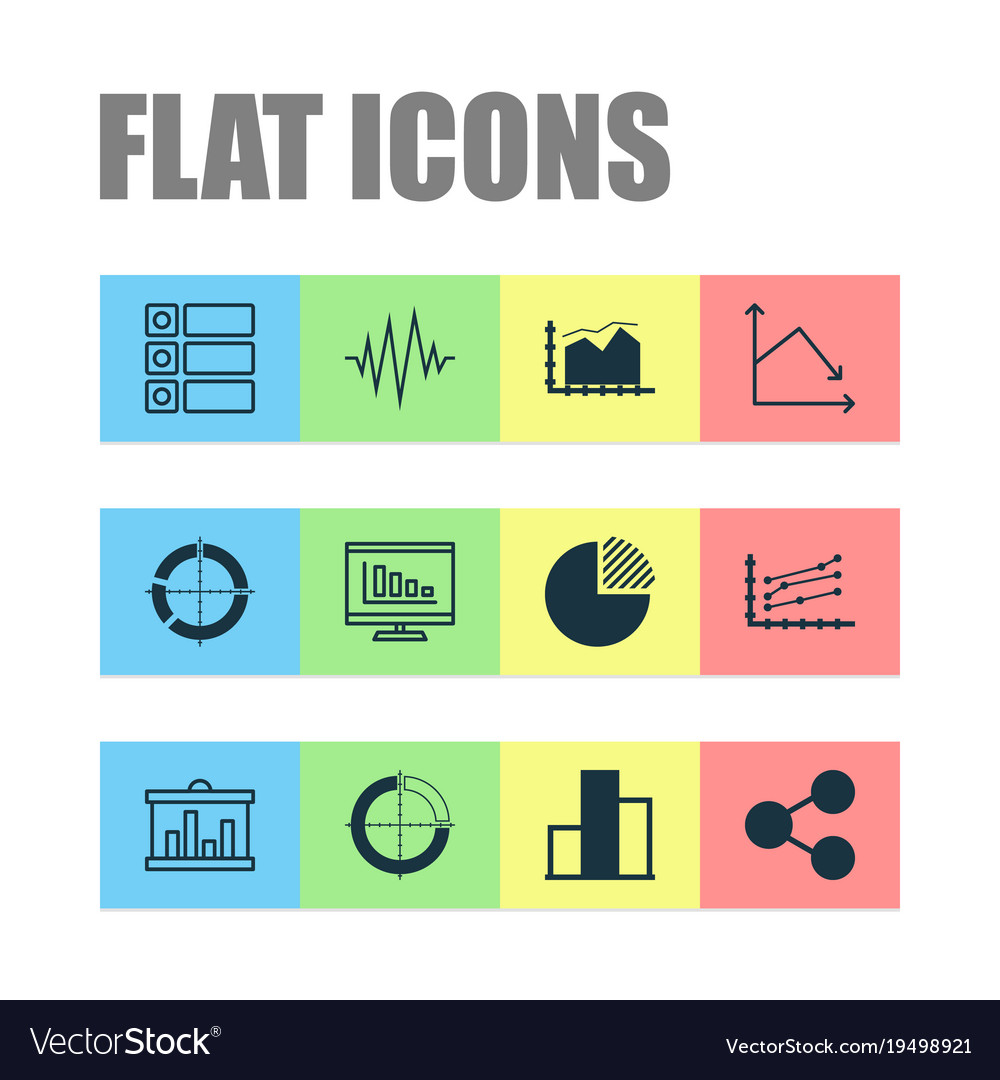 Set of graphs diagrams and statistics icons