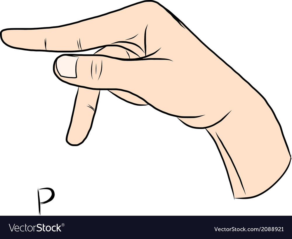 sign-language-and-alphabetthe-letter-p-royalty-free-vector