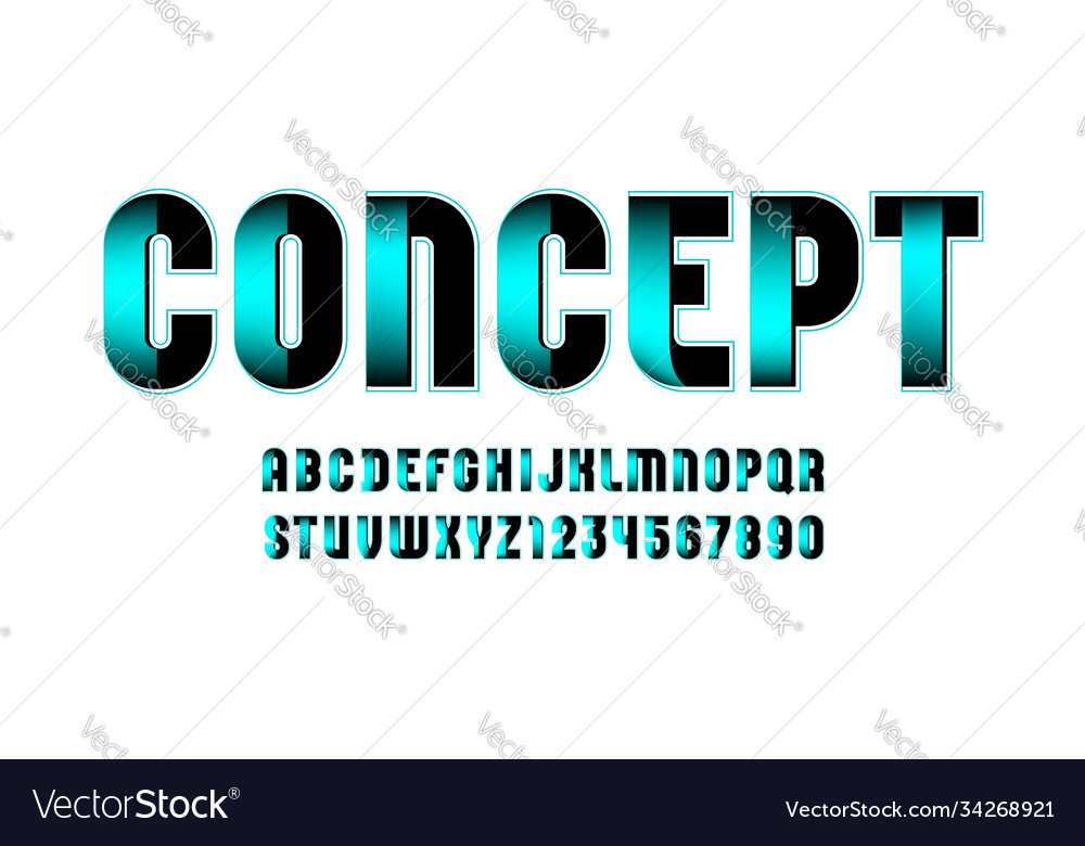 Techno font digital alphabet letters and numbers Vector Image Techno font digital alphabet letters and numbers