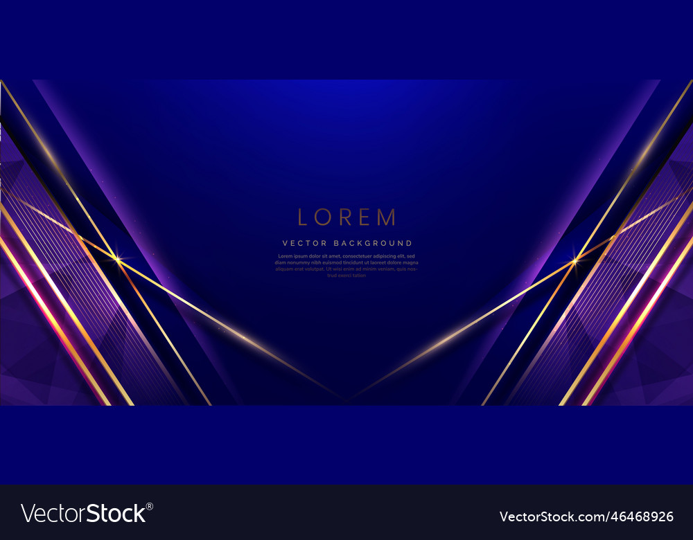 Abstract elegant dark blue background with golden Vector Image