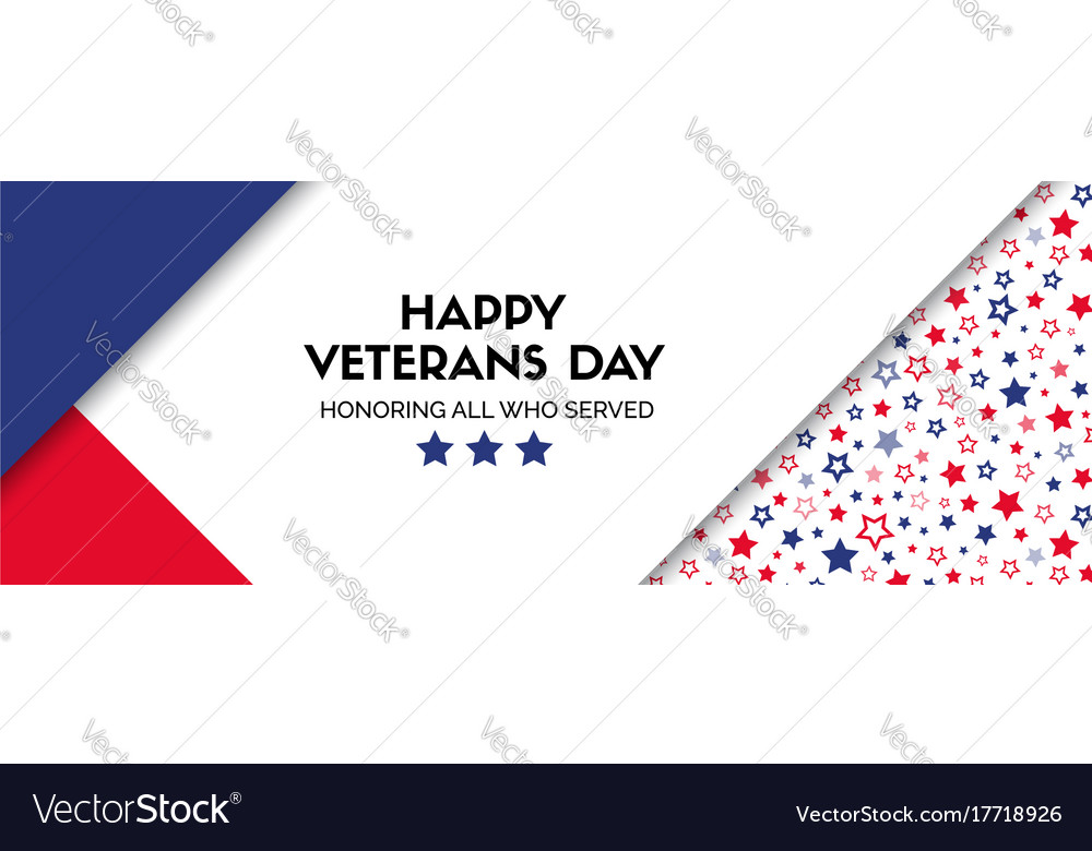 Banner For Veterans Day Facebook Size Royalty Free Vector