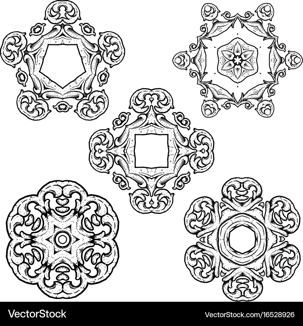 Calligraphic decorative elements Royalty Free Vector Image