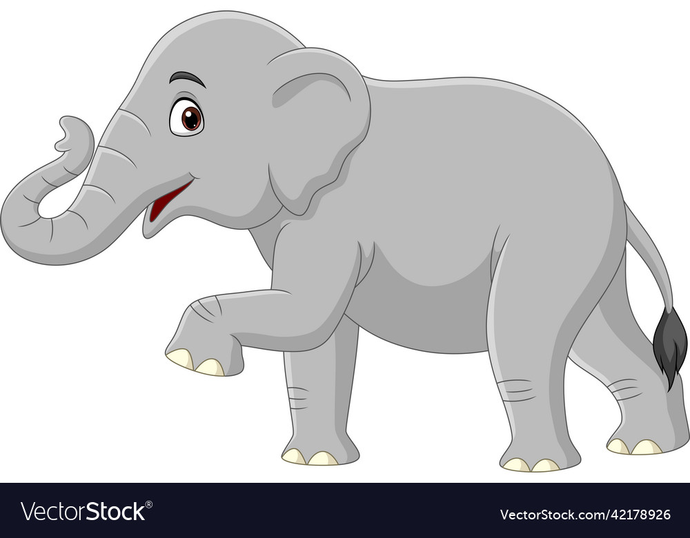 Cartoon elephant isolated on white background Vector Image