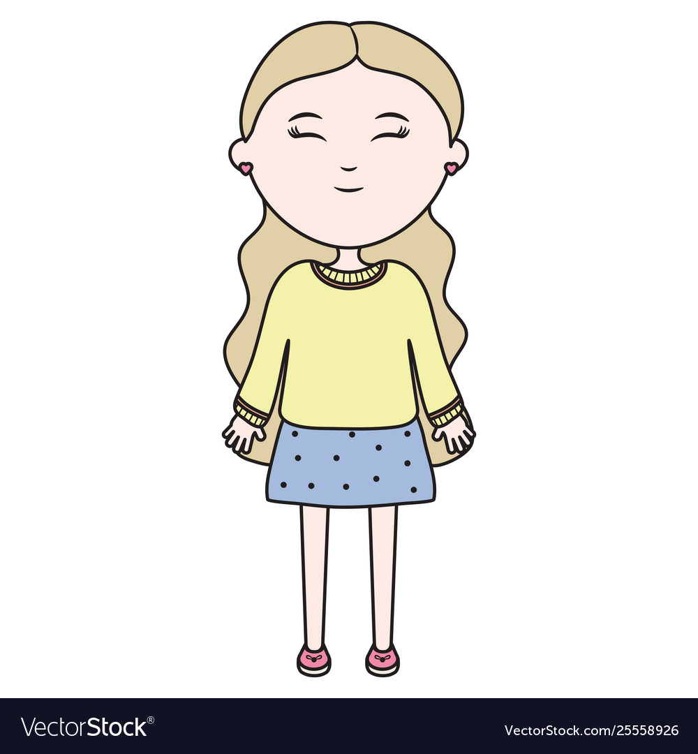 Cute Little Girl Character Royalty Free Vector Image