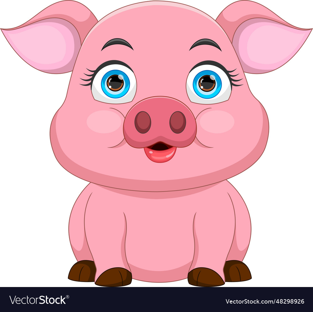 Cute pig cartoon Royalty Free Vector Image - VectorStock