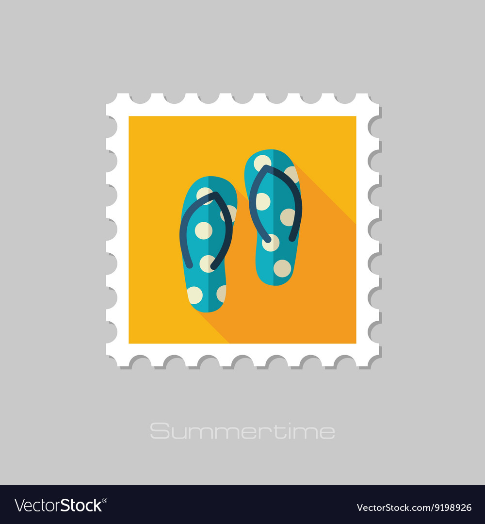 Flip flops flat stamp summer vacation