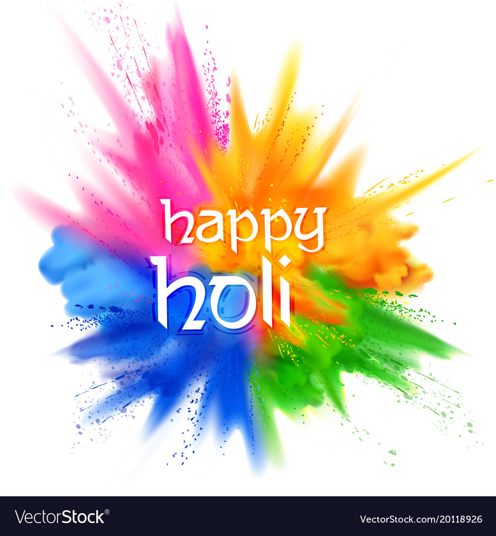 Happy Holi Background For Color Festival India Vector Image