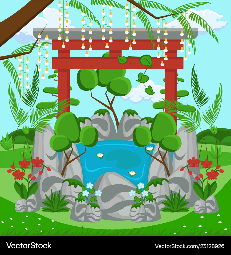Landscape design concept flat Royalty Free Vector Image