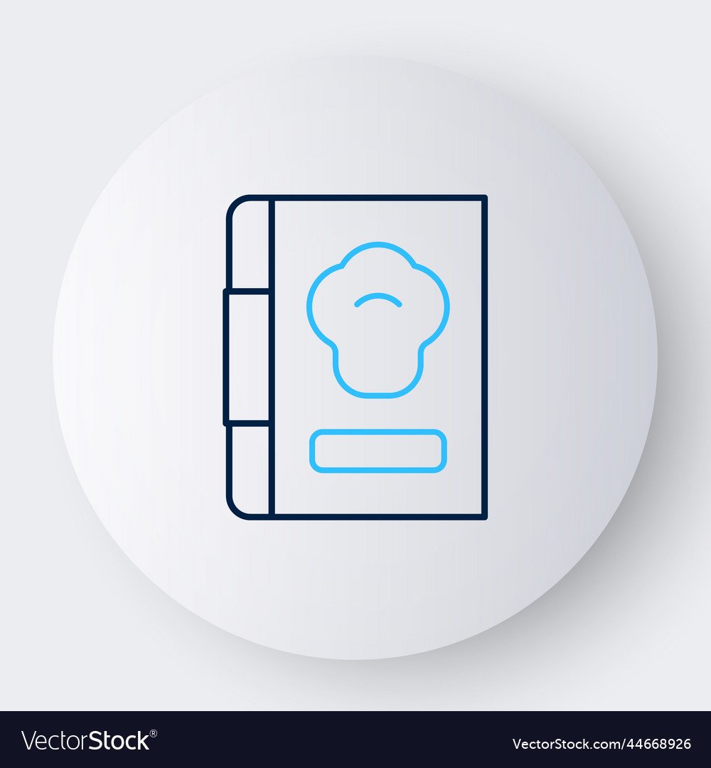 Line cookbook icon isolated on white background Vector Image Line cookbook icon isolated on white background