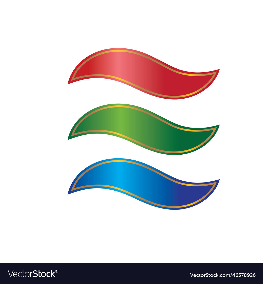 Metallic wave ribbon element design template
