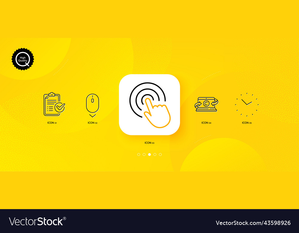 Minimal Line Icons: Click, Scroll, Time