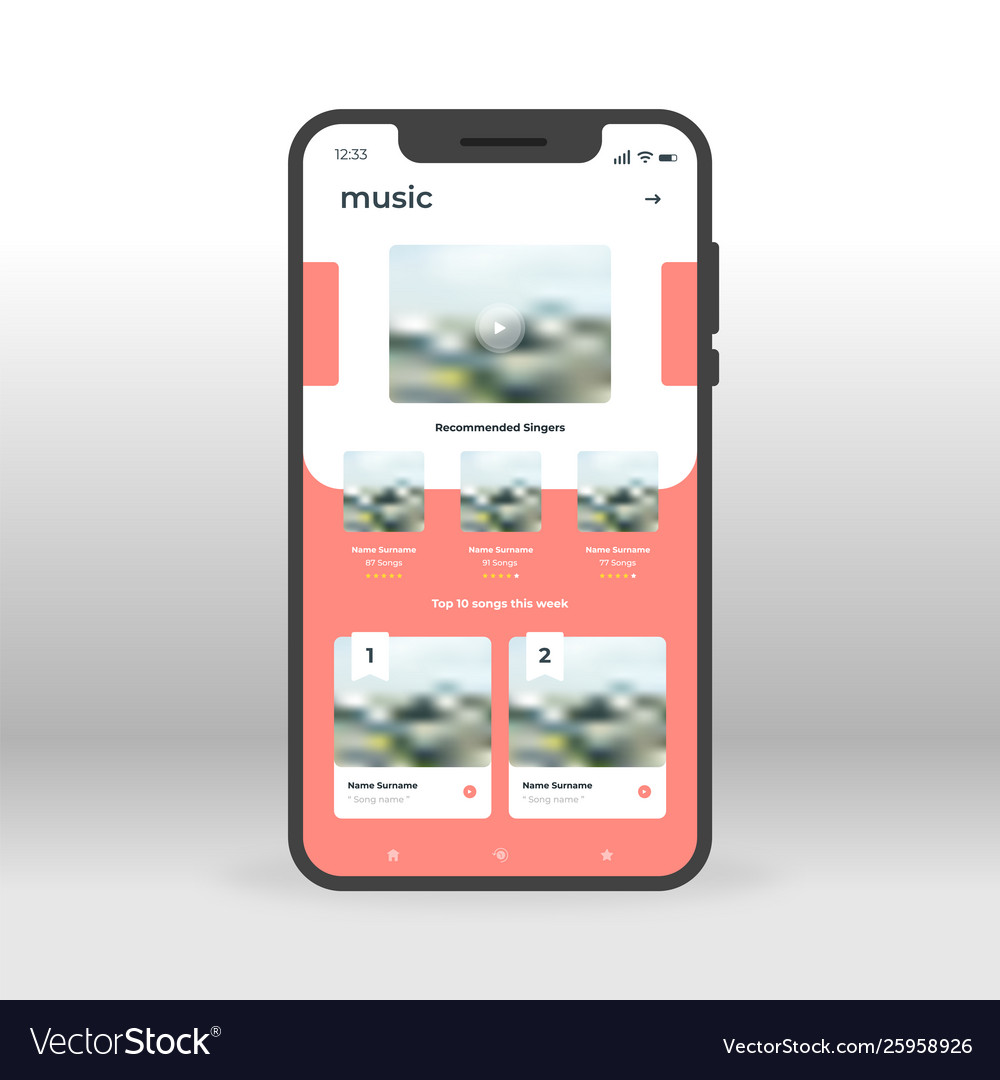 Online music player ui ux gui screen for mobile