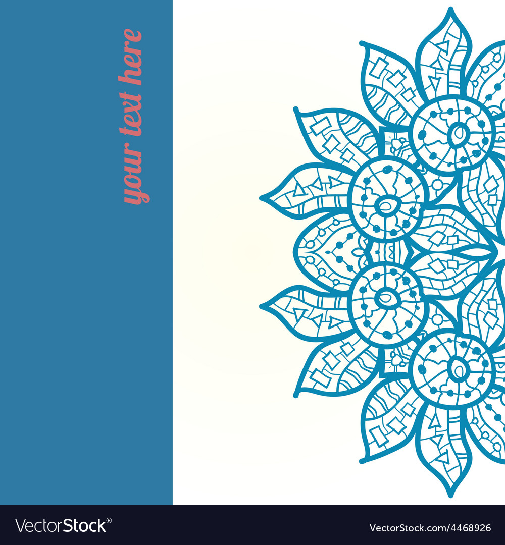 Ornate frame with sample text azure