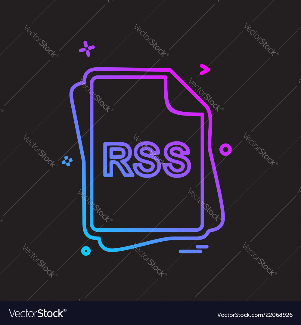 Rss file type icon design Vector Image Rss file type icon design