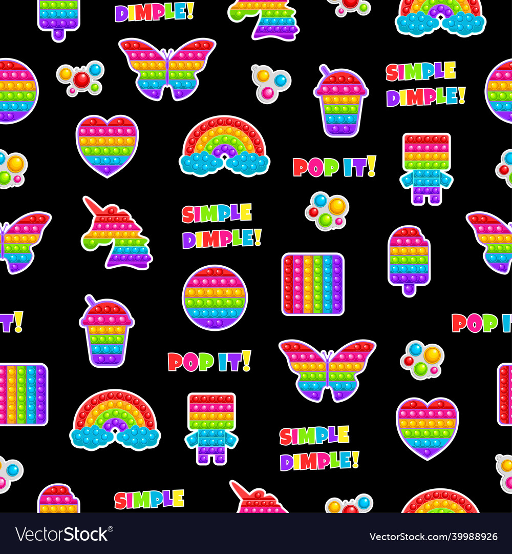 Seamless pattern pop it simple dimple handmade vector image Seamless pattern pop it simple dimple handmade