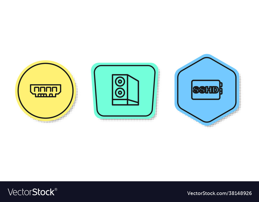 Set line ram random access memory case vector image Set line ram random access memory case