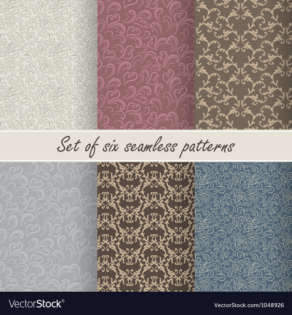 Set of six seamless patterns