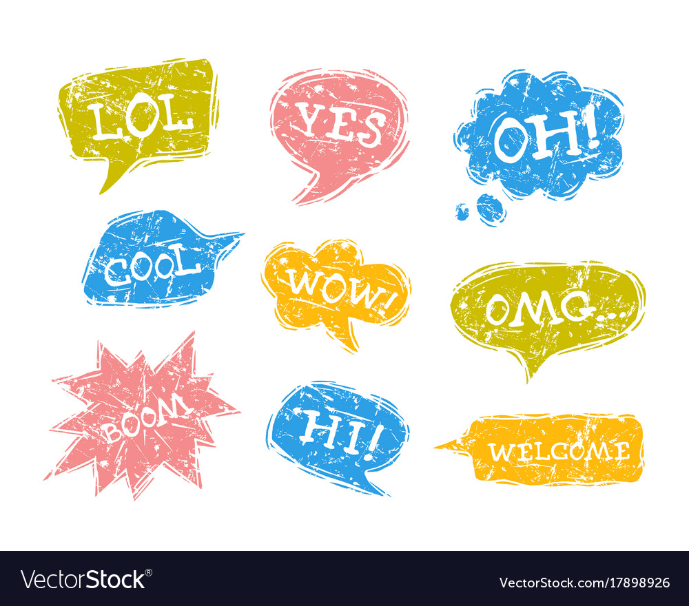 Set of speech bubbles in comic style with rough Vector Image