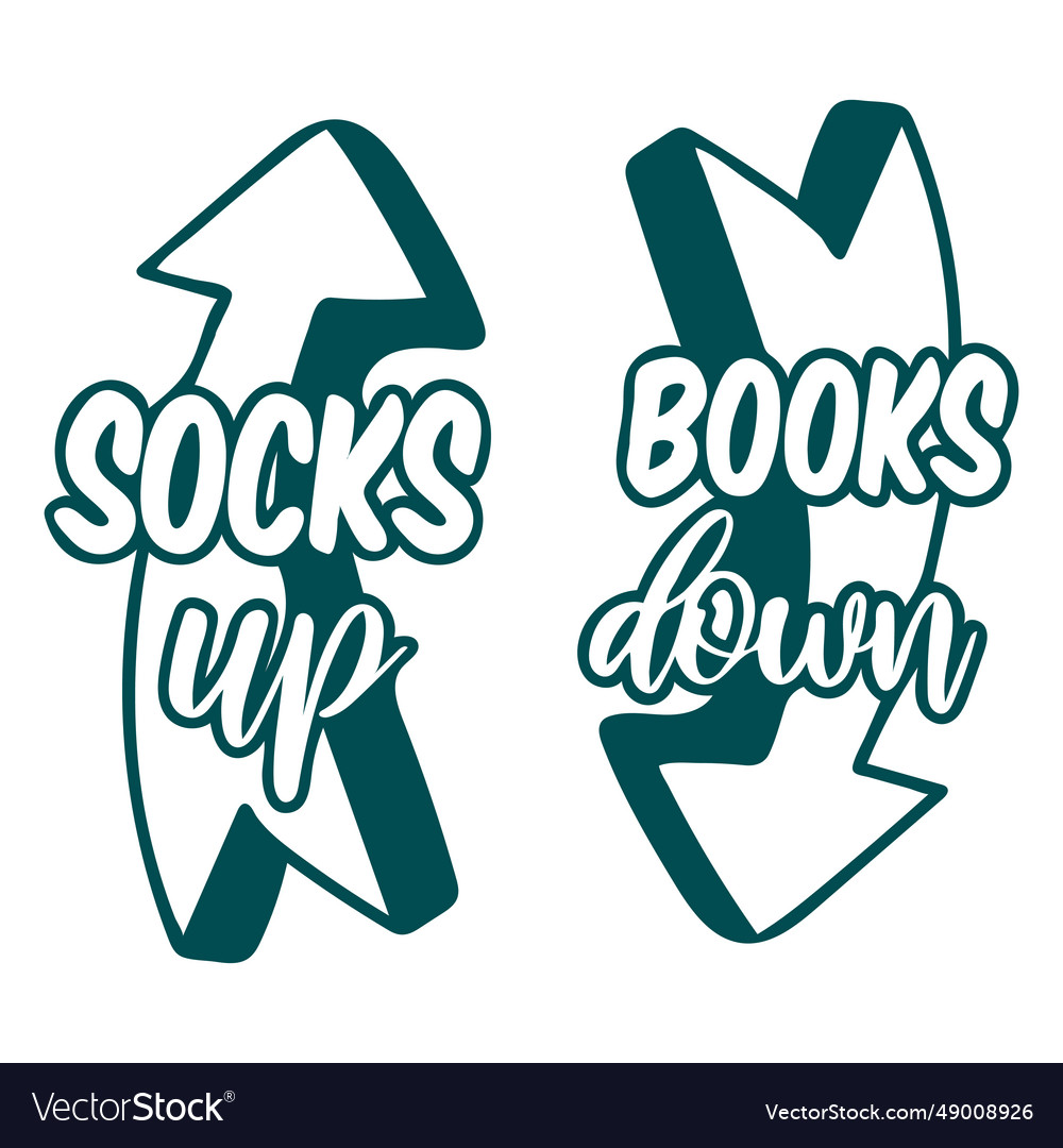 Socks up books down sock design