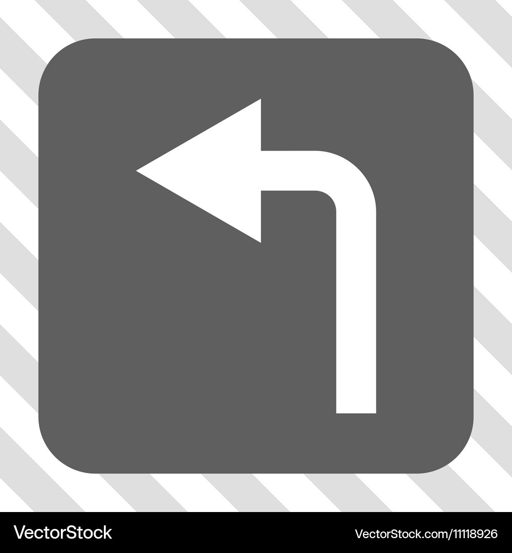 Turn left rounded square button Royalty Free Vector Image