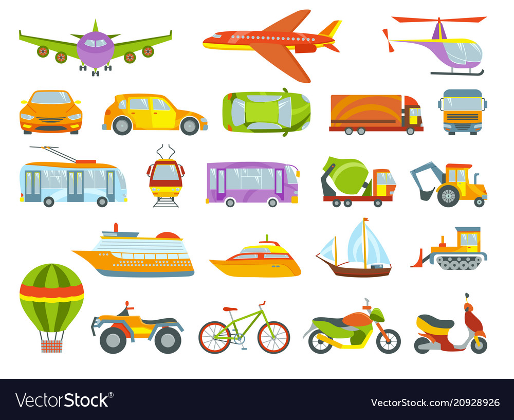 Urban transport colored city Royalty Free Vector Image