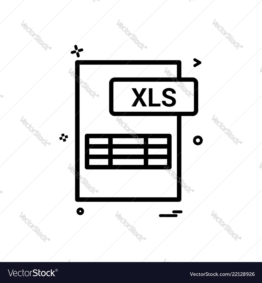 Xls file format icon design vector image Xls file format icon design