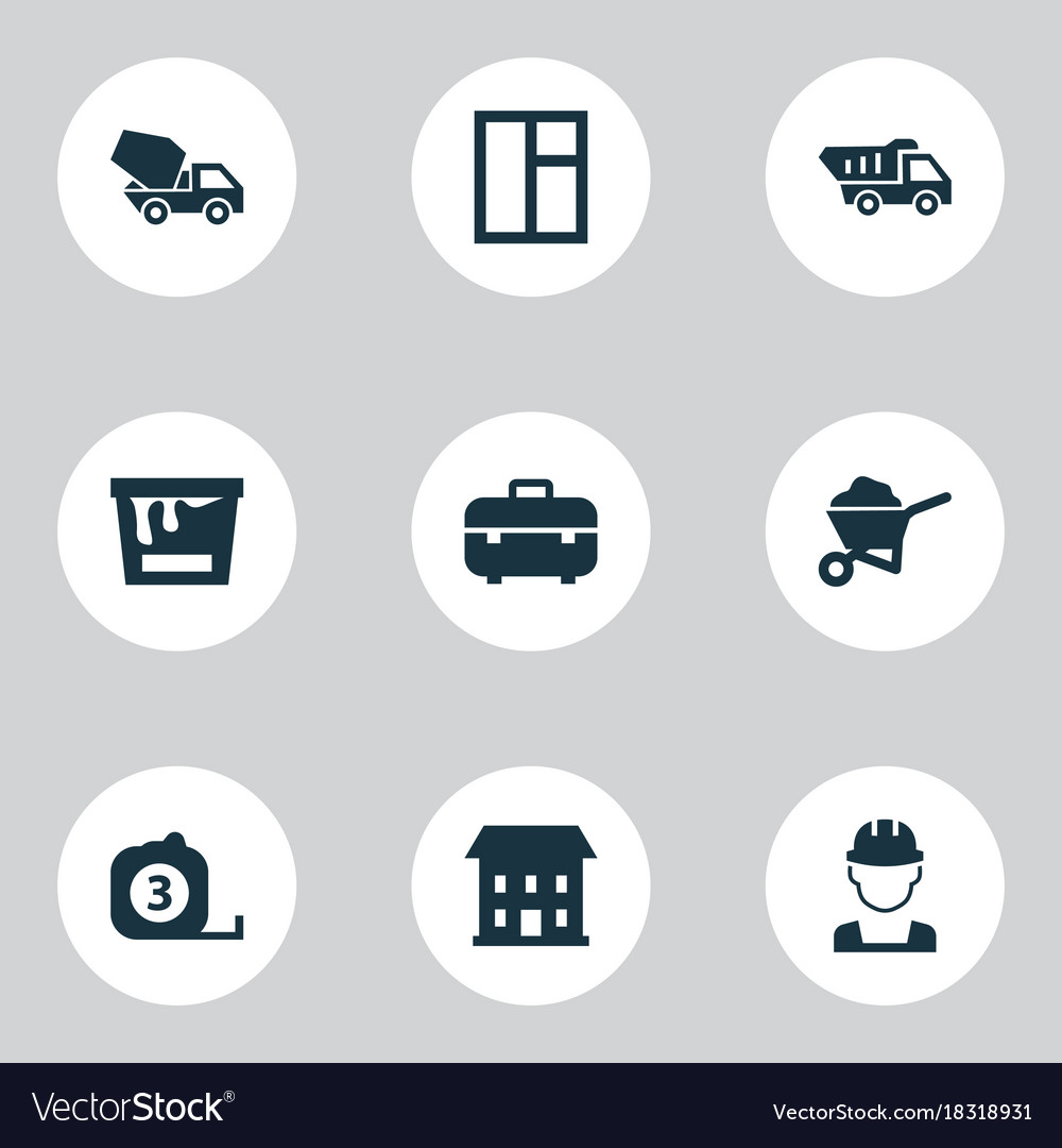 Architecture icons set collection of measure tool
