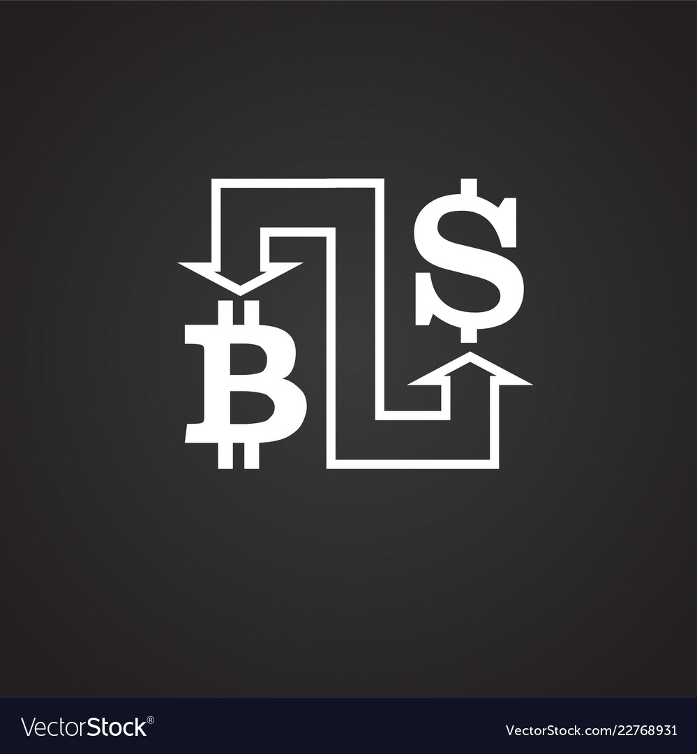Bitcoin Conversion Dollar On Black Background Vector Image