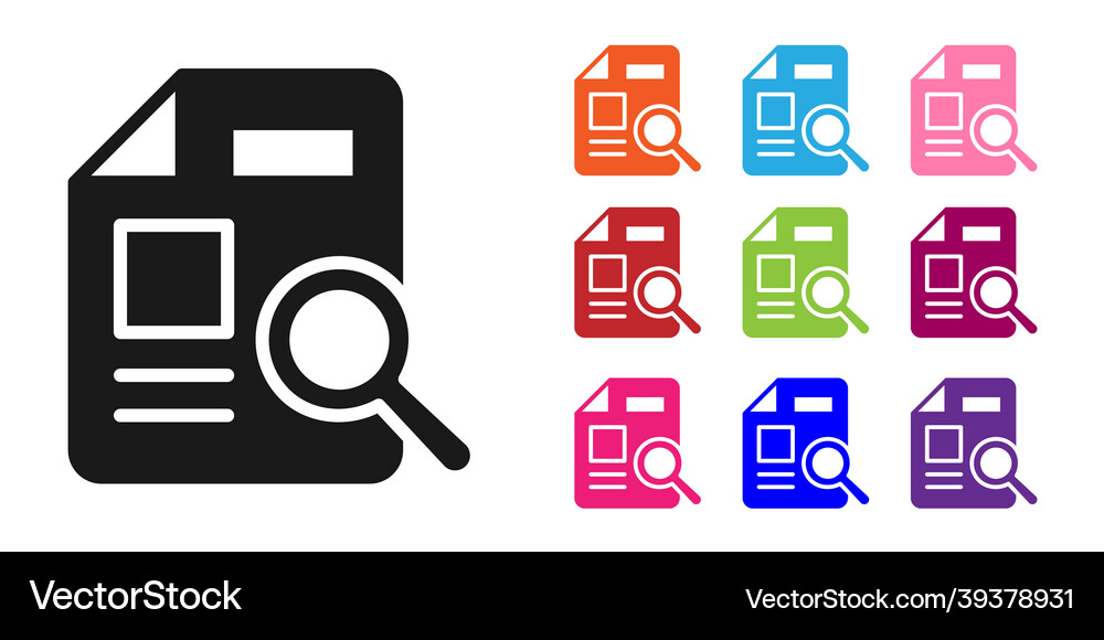 Black document with graph chart icon isolated Vector Image