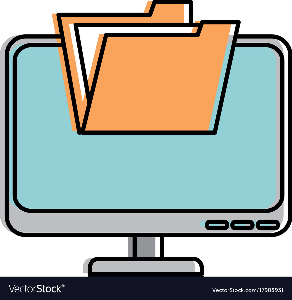 Computer display with folder