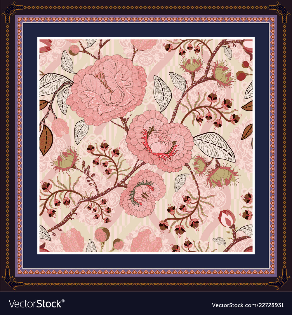 Decorative frame with pattern color print vector image Decorative frame with pattern color print