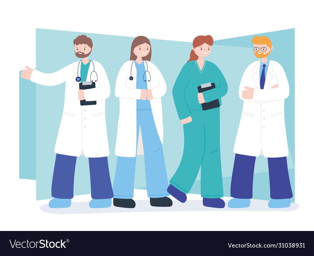 Doctors and nurses team professional physicians Vector Image