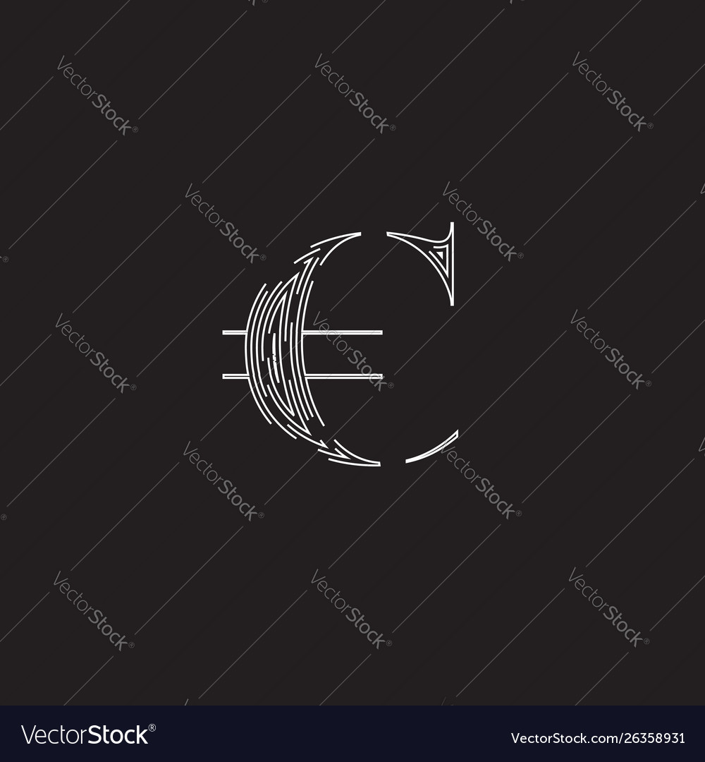 Elegant character from a fontset made dashed vector image Elegant character from a fontset made dashed