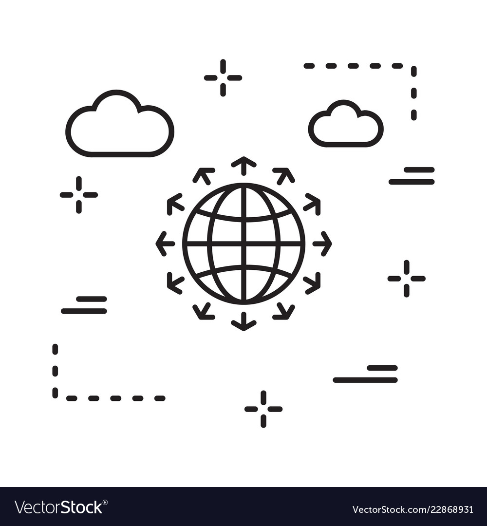 Golbe icon in creative design with elements
