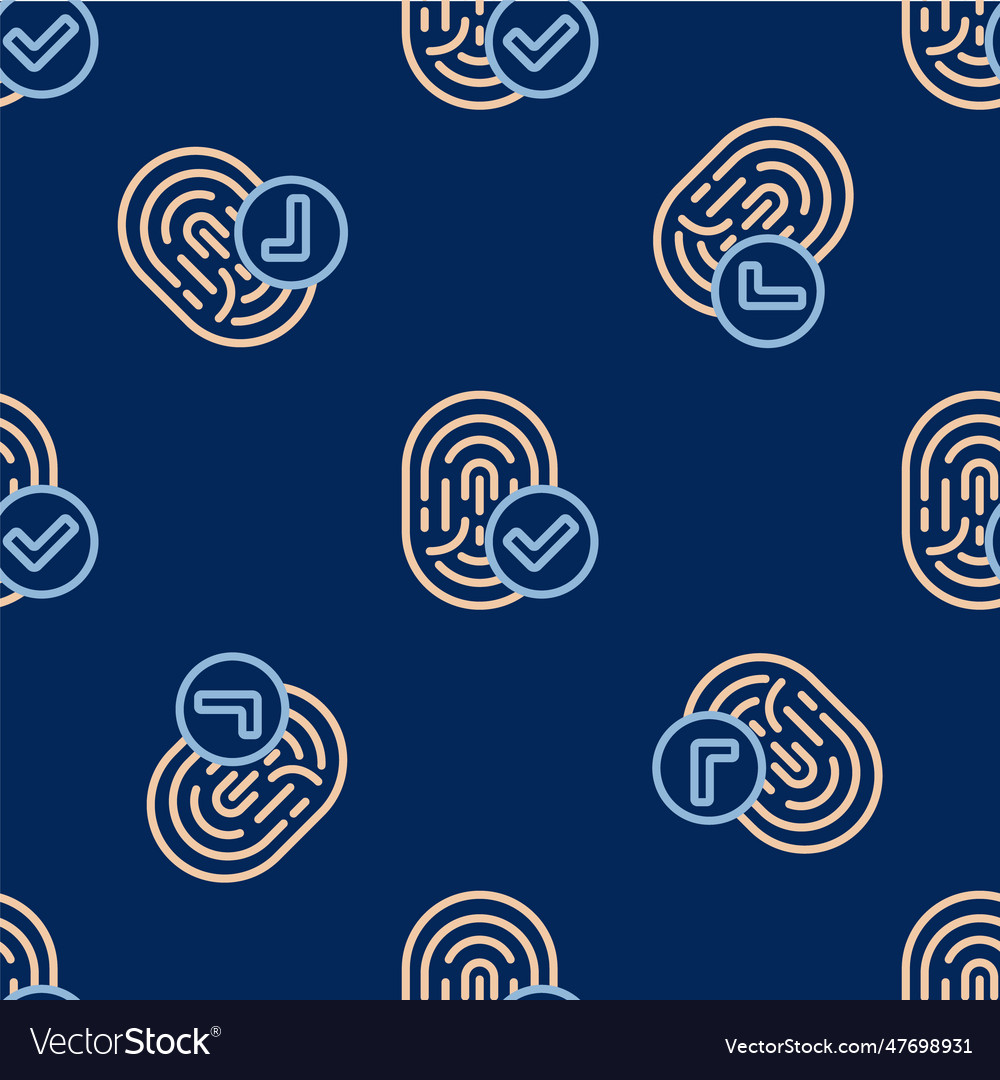 Line fingerprint icon isolated seamless pattern Vector Image Line fingerprint icon isolated seamless pattern