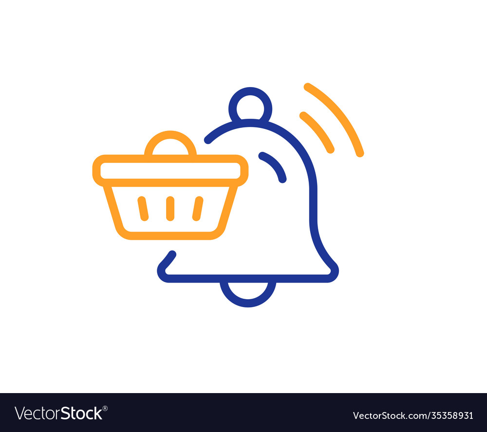 Notification cart line icon bell alarm reminder