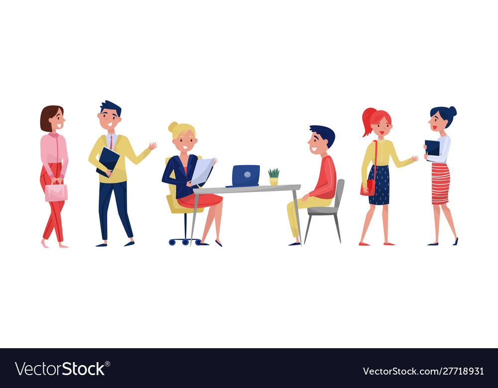 People in office for an interview