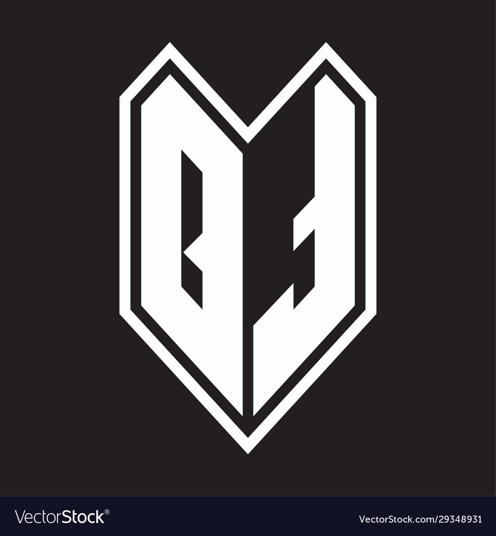 Qt logo monogram with emblem line style isolated