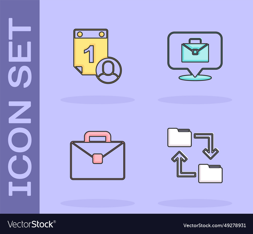 Set cloud storage document folder time management Vector Image Set cloud storage document folder time management