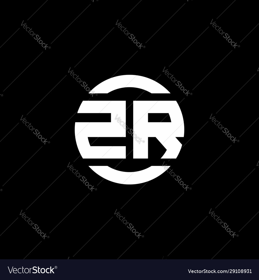 Zr logo monogram isolated on circle element Vector Image