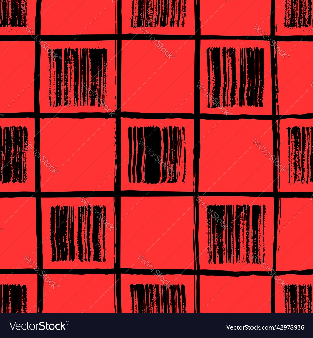 A seamless pattern with black squares and lines vector image A seamless pattern with black squares and lines