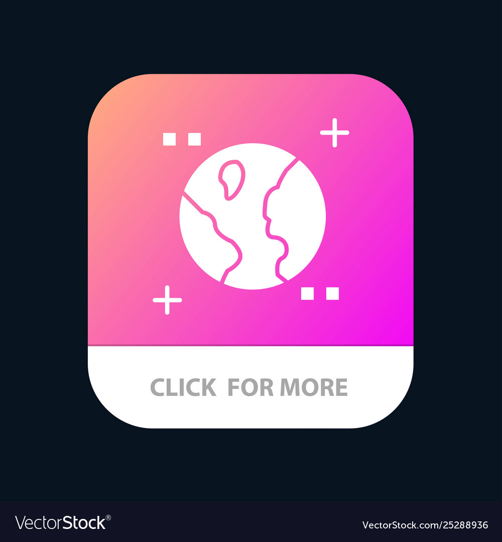 Astronomy earth space mobile app button android vector image Astronomy earth space mobile app button android