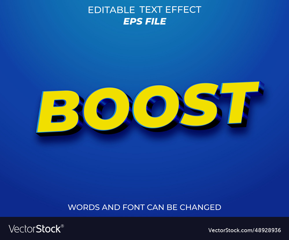 Boost text effect font editable typography 3d
