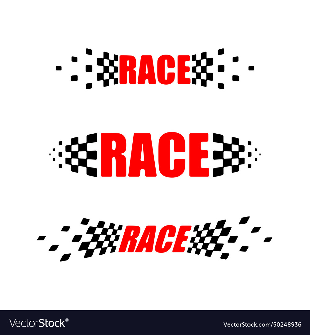 Checkered race flags set Royalty Free Vector Image