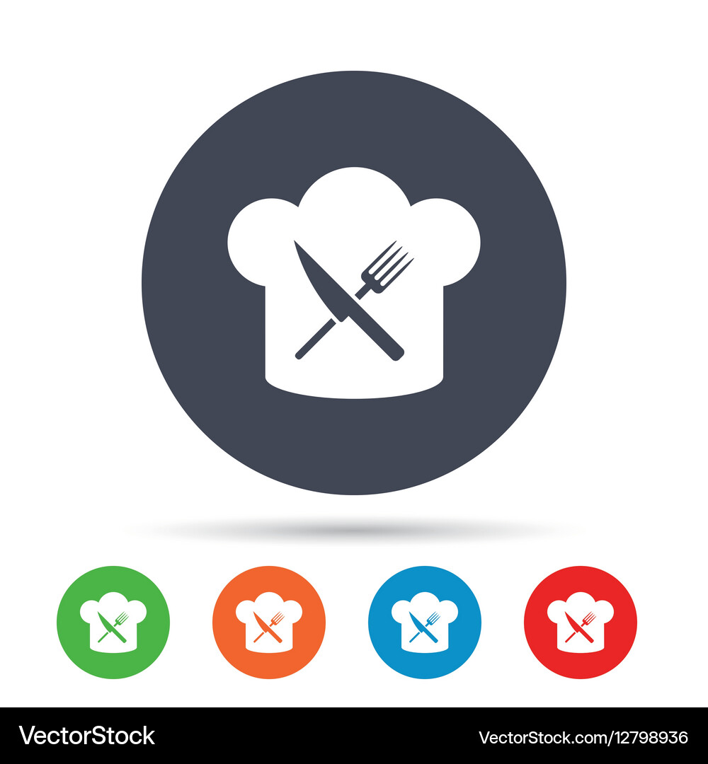 Chef hat sign icon cooking symbol Royalty Free Vector Image